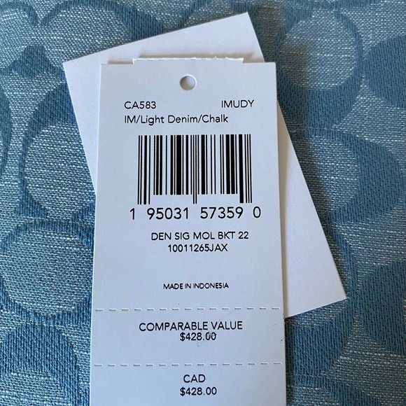 NWT Coach Mollie Bucket Bag 22 In Signature Chambray CA583 - Picture 10 of 12